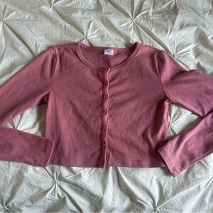 Sunday Best by Aritzia Womens XS Rose Button-Up Long Sleeve Top